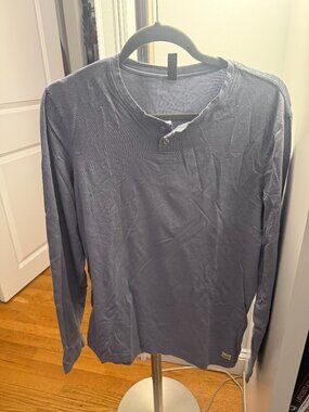 Chemise Vuori homme gris moyen Henley Ease Performance manches longues